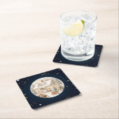 ヴィンテージユニーククリスマスの風景 スクエアペーパーコースター (インサイチュ)