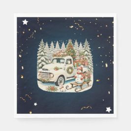 ヴィンテージユニーククリスマスの風景 スタンダードランチョンナプキン