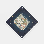 ヴィンテージユニーククリスマスの風景 スタンダードランチョンナプキン (角)