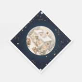 ヴィンテージユニーククリスマスの風景 スタンダードランチョンナプキン (角)