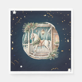 ヴィンテージユニーククリスマスの風景 スタンダードランチョンナプキン