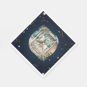 ヴィンテージユニーククリスマスの風景 スタンダードランチョンナプキン (角)