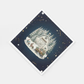 ヴィンテージユニーククリスマスの風景 スタンダードランチョンナプキン (角)