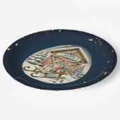 ヴィンテージユニーククリスマスの風景 ペーパープレート (アングル)