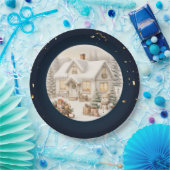 ヴィンテージユニーククリスマスの風景 ペーパープレート (パーティー)