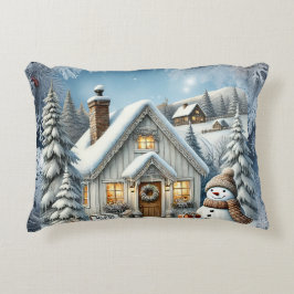 ヴィンテージユニーククリスマスシーナリー紙プレート アクセントクッション