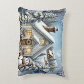 ヴィンテージユニーククリスマスシーナリー紙プレート アクセントクッション (裏面(縦))