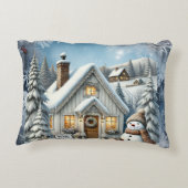 ヴィンテージユニーククリスマスシーナリー紙プレート アクセントクッション (裏面)