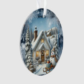 ヴィンテージユニーククリスマスシーナリー紙プレート オーナメント (正面)