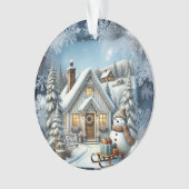 ヴィンテージユニーククリスマスシーナリー紙プレート オーナメント (正面)