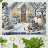 ヴィンテージユニーククリスマスシーナリー紙プレート キッチンタオル (折り畳み)