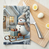 ヴィンテージユニーククリスマスシーナリー紙プレート キッチンタオル (四つ折り)