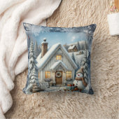 ヴィンテージユニーククリスマスシーナリー紙プレート クッション (ブランケット)