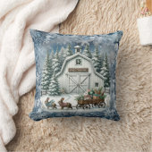 ヴィンテージユニーククリスマスシーナリー紙プレート クッション (ブランケット)