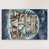 ヴィンテージユニーククリスマスシーナリー紙プレート ジグソーパズル (横)