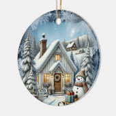 ヴィンテージユニーククリスマスシーナリー紙プレート セラミックオーナメント (左)