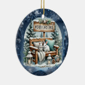 ヴィンテージユニーククリスマスシーナリー紙プレート セラミックオーナメント (右)