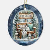 ヴィンテージユニーククリスマスシーナリー紙プレート セラミックオーナメント (左)