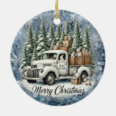 ヴィンテージユニーククリスマスシーナリー紙プレート セラミックオーナメント (裏面)