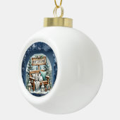 ヴィンテージユニーククリスマスシーナリー紙プレート セラミックボールオーナメント (右)