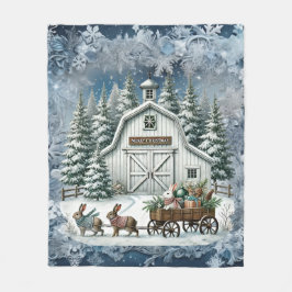 ヴィンテージユニーククリスマスシーナリー紙プレート フリースブランケット