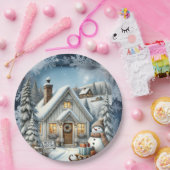 ヴィンテージユニーククリスマスシーナリー紙プレート ペーパープレート (パーティー)