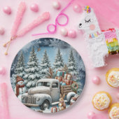 ヴィンテージユニーククリスマスシーナリー紙プレート ペーパープレート (パーティー)