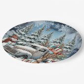 ヴィンテージユニーククリスマスシーナリー紙プレート ペーパープレート (アングル)