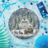 ヴィンテージユニーククリスマスシーナリー紙プレート ペーパープレート (パーティー)