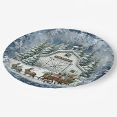 ヴィンテージユニーククリスマスシーナリー紙プレート ペーパープレート (アングル)