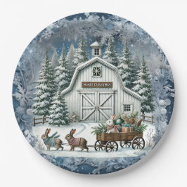 ヴィンテージユニーククリスマスシーナリー紙プレート ペーパープレート