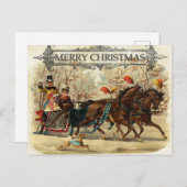 ヴィンテージユニーククリスマスポストカード:タイムレスなモティ ポストカード (正面/裏面)