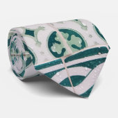ヴィンテージユニークグリーンポルトガルのタイル ネクタイ (ロール)