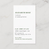 ヴィンテージユニークグリーンリーガーデンゲート 名刺 (裏面)