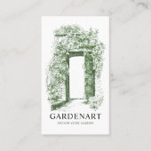 ヴィンテージユニークグリーンリーガーデンゲート 名刺 (正面)
