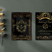 ヴィンテージユニークゴシック結婚式招待状 招待状