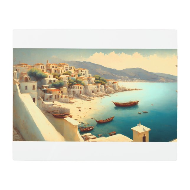 ヴィンテージユニークスタイルアート、美しいビュー メタルプリント (正面)