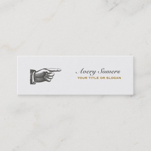 ヴィンテージユニークスチームパンクスタイルミニ名刺 スキニー名刺 (正面)