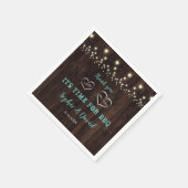 ヴィンテージユニークストリングライトオールドバーンI do BBQ スタンダードカクテルナプキン (角)