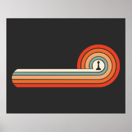 ヴィンテージユニークチェスピースキングサンセット ポスター