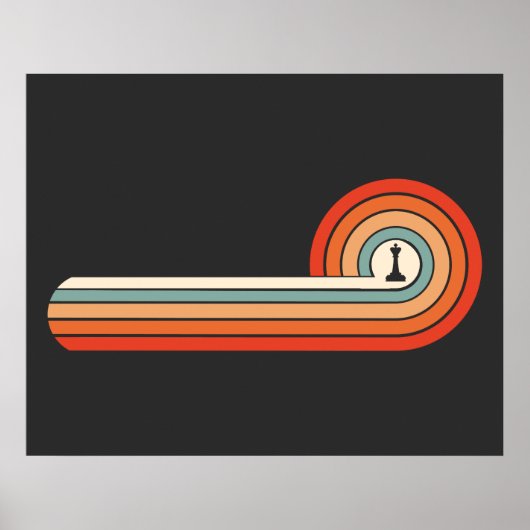 ヴィンテージユニークチェスピースキングサンセット ポスター (正面)