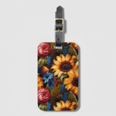 ヴィンテージユニークバロックスタイルフローラ ラゲッジタグ (正面縦)