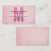 ヴィンテージユニークピンククラシカルモノグラム 名刺 (正面/裏面)