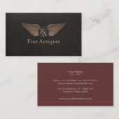 ヴィンテージユニークブロンズウィングズモノグラムブラック 名刺 (正面/裏面)
