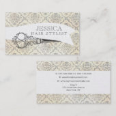 ヴィンテージユニークプロフェッショナル美容師サロン 名刺 (正面/裏面)