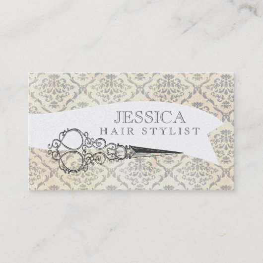 ヴィンテージユニークプロフェッショナル美容師サロン 名刺 (正面)
