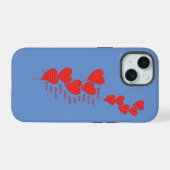 ヴィンテージユニークレッドレースハート iPhone 15ケース (裏面横)