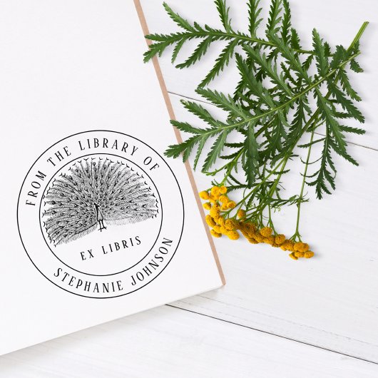 ヴィンテージユニーク元天秤座 |孔雀 |ブック セルフインキングスタンプ