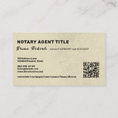 ヴィンテージユニーク公証人ライタロゴQRコード 名刺 (裏面)