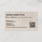 ヴィンテージユニーク公証人ライタロゴQRコード 名刺 (裏面)